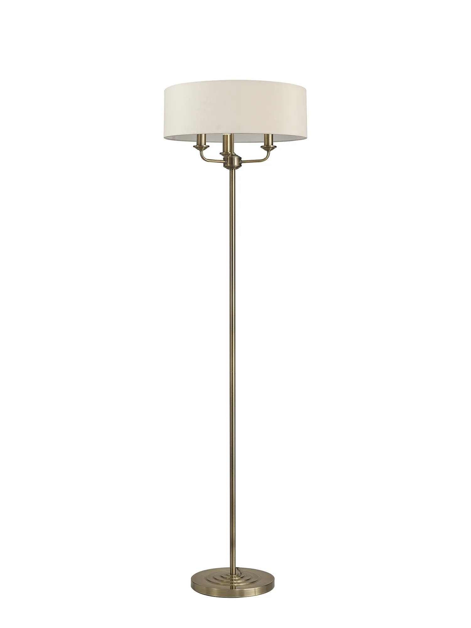 Banyan 45cm 3 Light Floor Lamp Antique Brass, Ivory Pearl DK0904  Deco Banyan AB IV